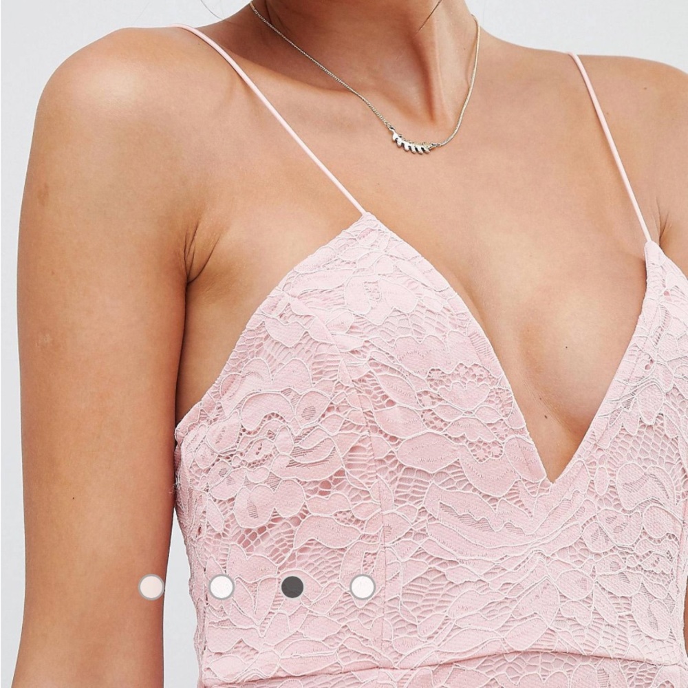 New with tags: PrettyLittleThing Cami Lace Ruffle Hem Midi Dress - Picture 6 of 11